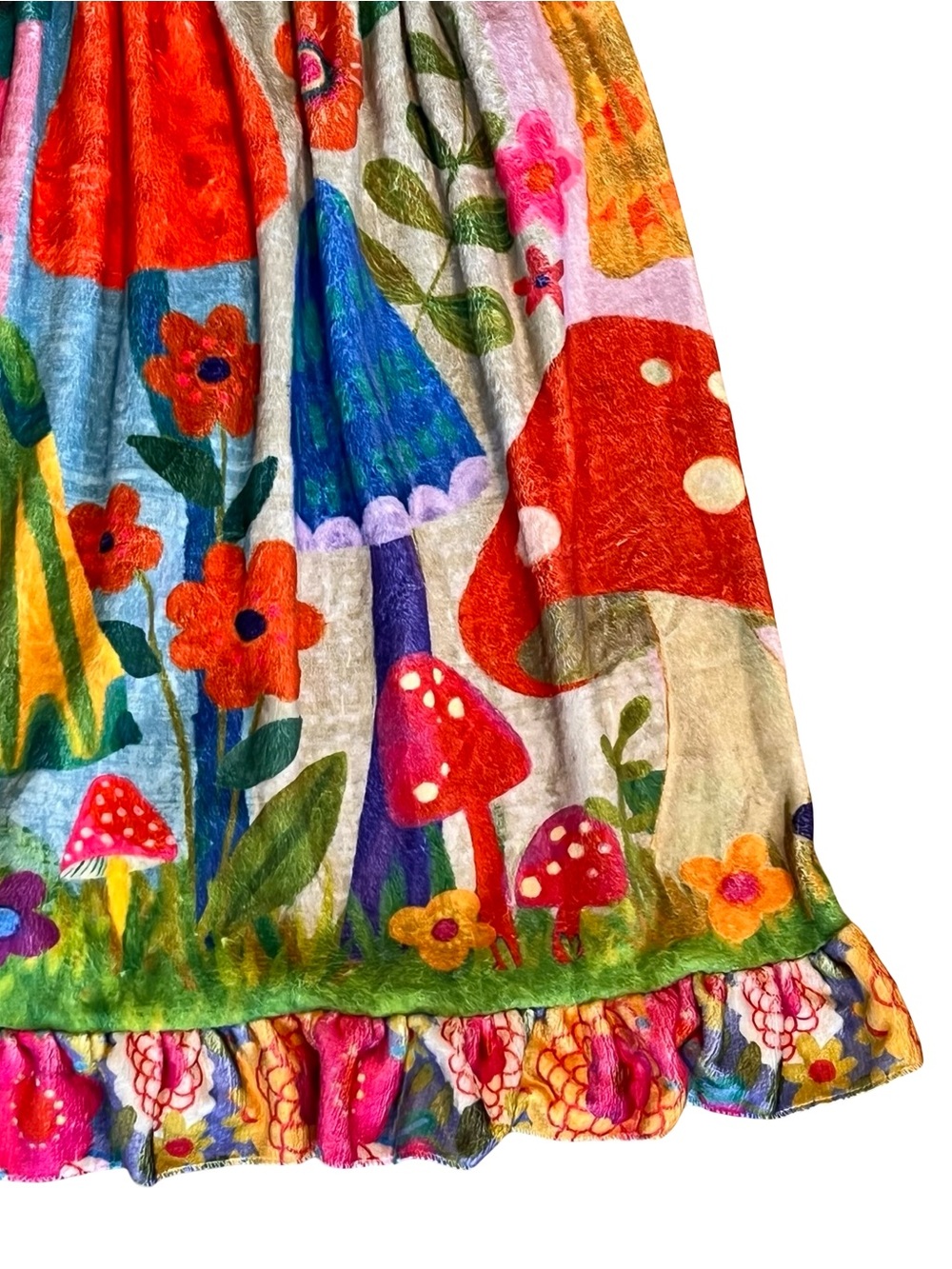 Natural Life Women’s Sz L/XL NWT Plush Towel Wrap Mushroom Print Ruffle - Picture 14 of 15